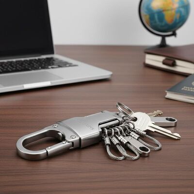 Durable Metal Keychain Holder Zinc Alloy Construction Heavy Duty Strong Secure Key Organizer for Office Home and Travel
