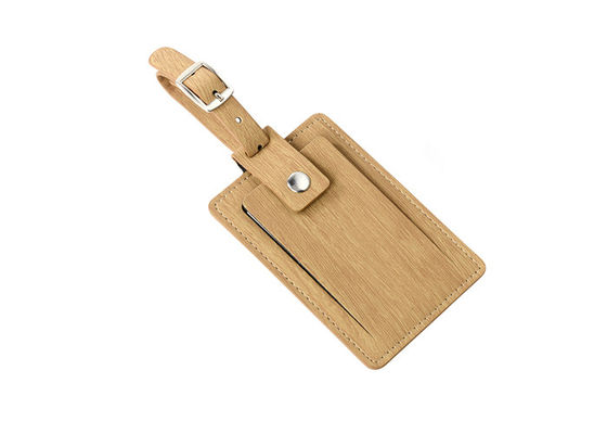 Przywieszka do bagażu podróżnego Wood Grain Spersonalizowana skórzana PU
