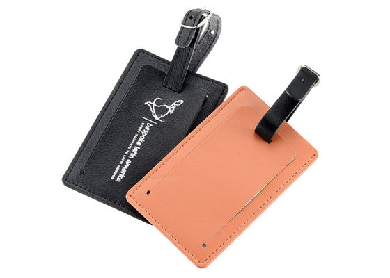 PU Leather Travel Bagaż Tag Dostosowany sitodruk Logo Bagaż Tag