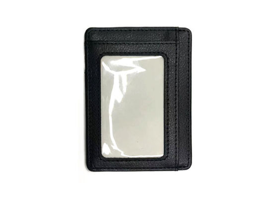Prostokątna skóra 97 mm Czarny portfel z organizerem na karty kredytowe Niestandardowe logo Etui na karty 20g
