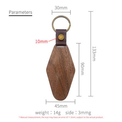 Spersonalizowany Drewniany Brelok Romb 14g Spersonalizowany Grawerowany Orzech Watel