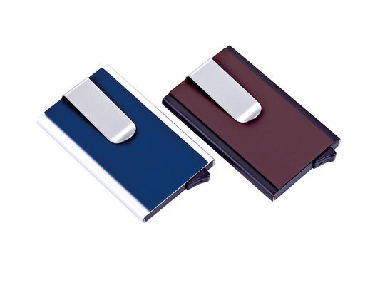 RFID Blokowanie PU Aluminiowy posiadacz karty kredytowej z 8-10 kartami pojemnością dla bezpiecznej organizacji