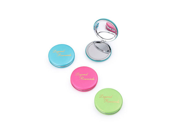 Macaron promocyjne lusterko kosmetyczne kieszonkowe PU kompaktowe lusterka do torebek