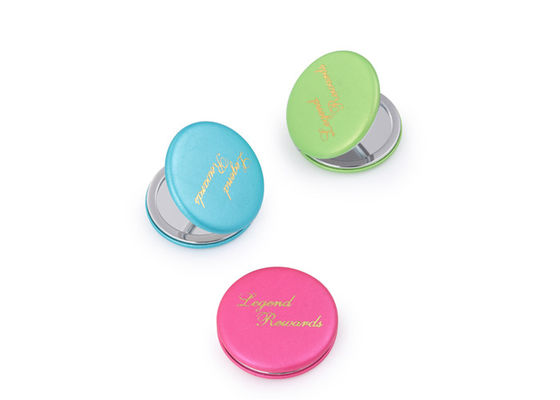 Macaron promocyjne lusterko kosmetyczne kieszonkowe PU kompaktowe lusterka do torebek