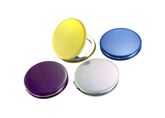 Jelly Color PU Przenośne lusterko do makijażu Okrągłe damskie lusterka do torebek składane