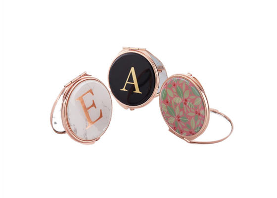 ABS Metal Rose Gold Kosmetyczne kieszonkowe lusterko Pantone Małe składane lusterko