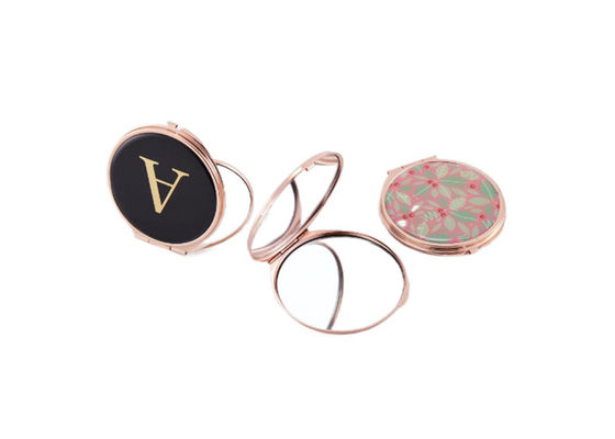 ABS Metal Rose Gold Kosmetyczne kieszonkowe lusterko Pantone Małe składane lusterko