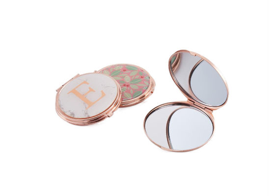 ABS Metal Rose Gold Kosmetyczne kieszonkowe lusterko Pantone Małe składane lusterko
