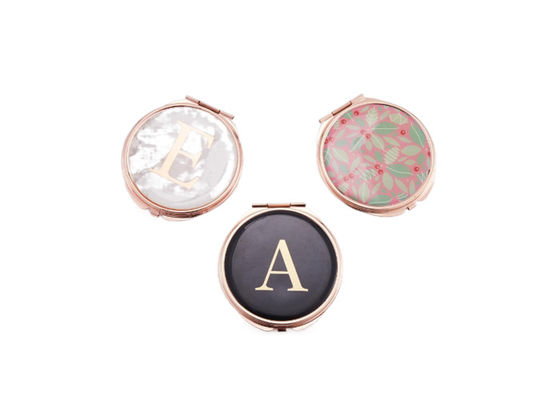 ABS Metal Rose Gold Kosmetyczne kieszonkowe lusterko Pantone Małe składane lusterko