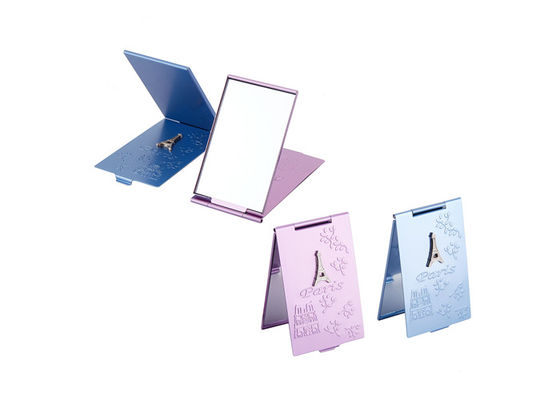 Aluminiowe fioletowe lusterko kosmetyczne kieszonkowe 60mm małe lusterko do torebki