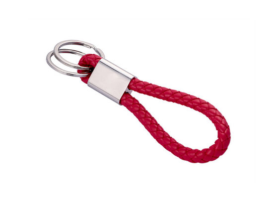 10mm PU plecione skórzane breloczki Wytłaczane logo Uchwyt na breloczek samochodowy