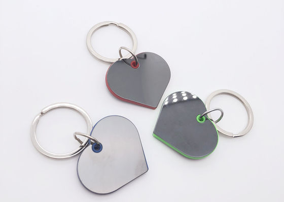 Żelazny breloczek w kształcie serca 4,2 mm niklowany metalowy breloczek z tworzywa sztucznego