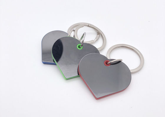 Żelazny breloczek w kształcie serca 4,2 mm niklowany metalowy breloczek z tworzywa sztucznego