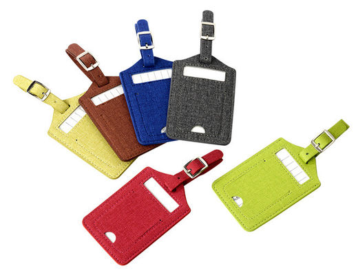 Pantone Travel Bagaż Tag Pu Leather Prostokąt Prezent reklamowy Logo tłoczone na gorąco