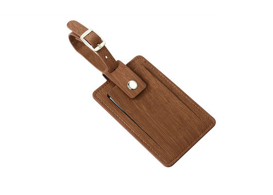 Przywieszka do bagażu podróżnego Wood Grain Spersonalizowana skórzana PU