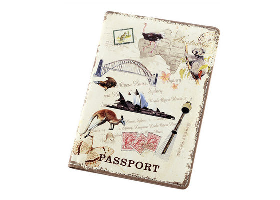 Travel Printing PU Passport Cover Skórzane wytłoczone logo Spersonalizowany portfel paszportowy